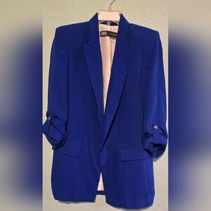 Zara Royal Blue Longline Blazer